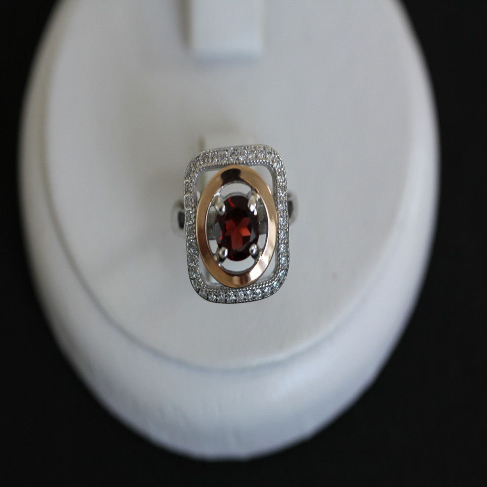 Перстень 403 гранат Rh Timofeev