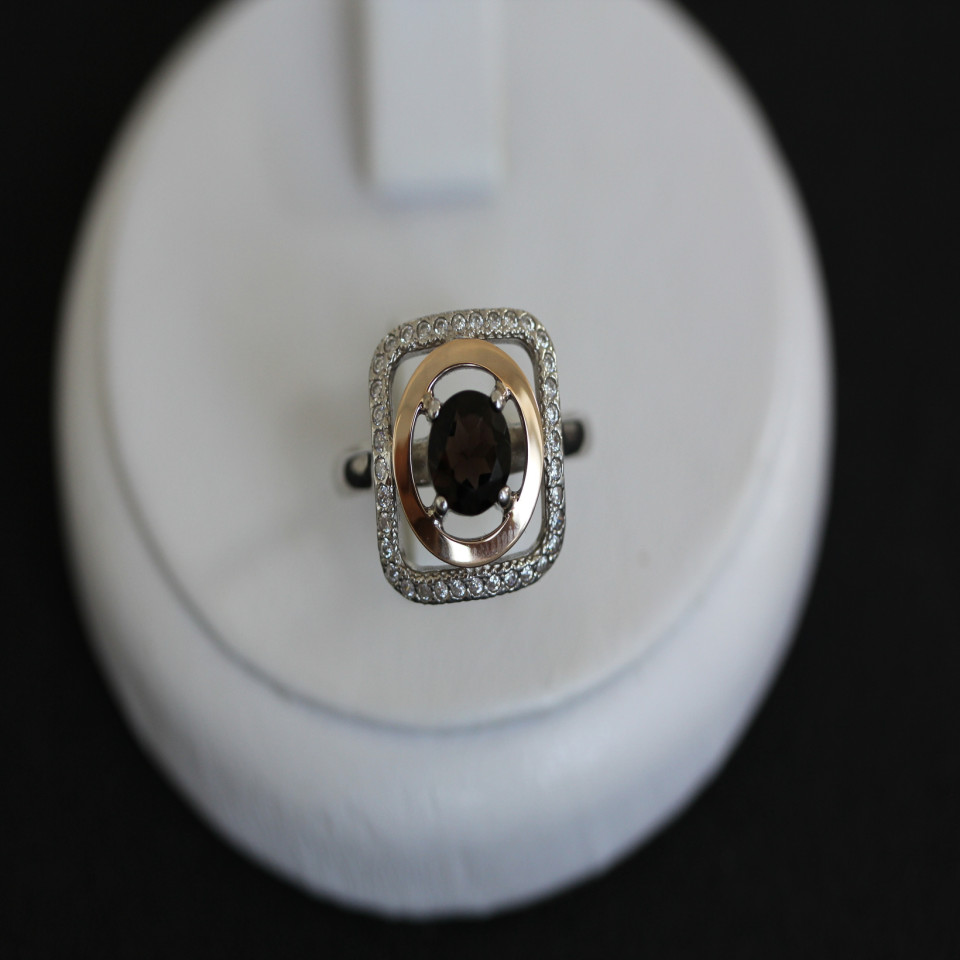 Перстень 403 раухтопаз Rh Timofeev