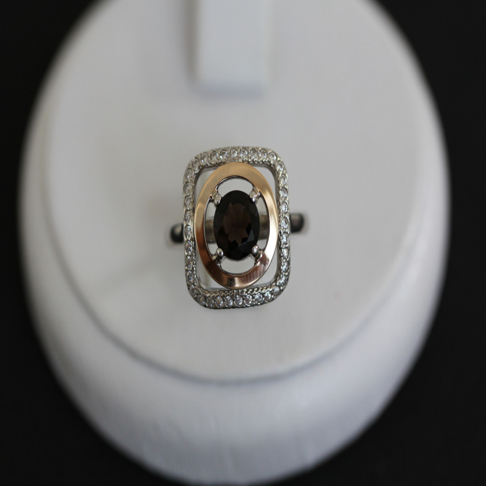 Перстень 403 раухтопаз Rh Timofeev