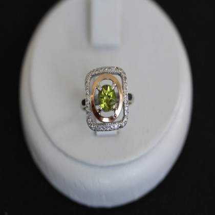 Перстень 403 хризоліт Rh Timofeev