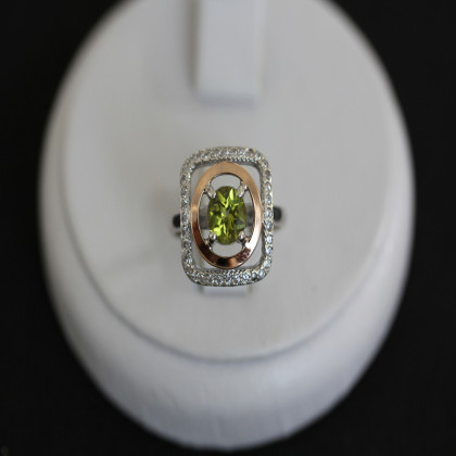 Перстень 403 хризоліт Rh Timofeev 2