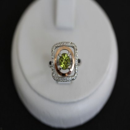 Перстень 403 хризоліт Rh Timofeev 2