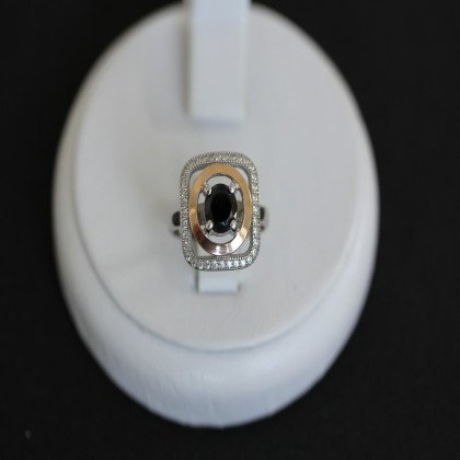 Перстень 403 цирконій чорний Rh Timofeev