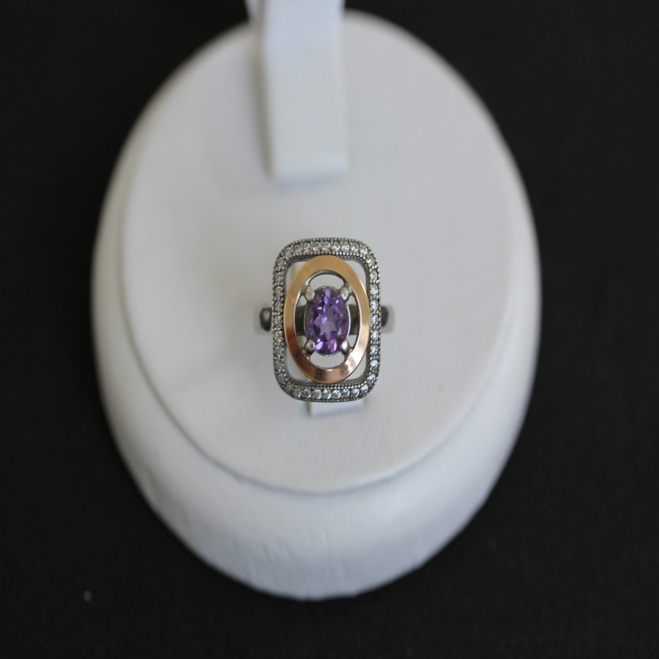 Перстень 403 аметист Rh Timofeev