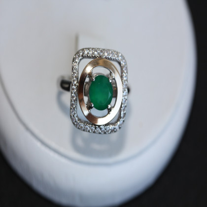 Перстень 403 агат зелений Rh Timofeev