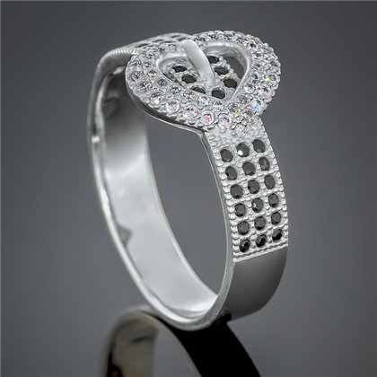 Перстень 435 цирконій чорно білий Rh Timofeev