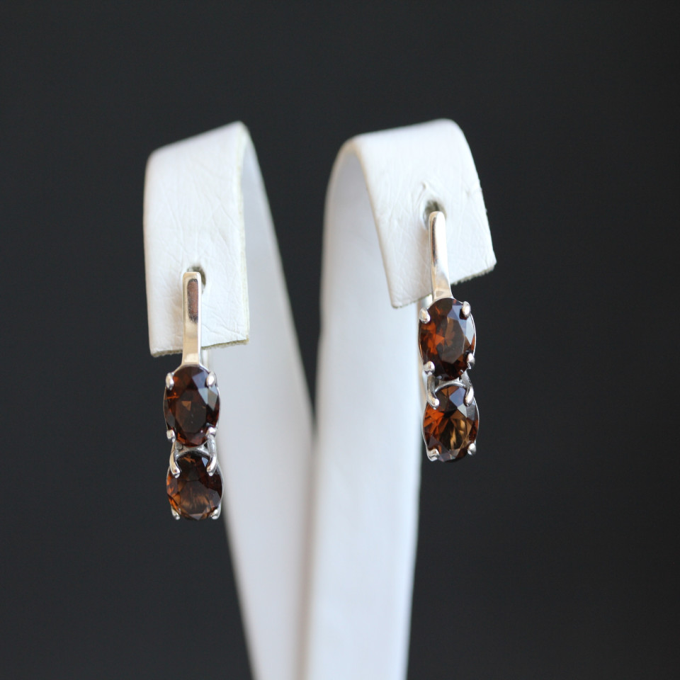 Сережки 407(2) альпініт коричневий Rh Timofeev