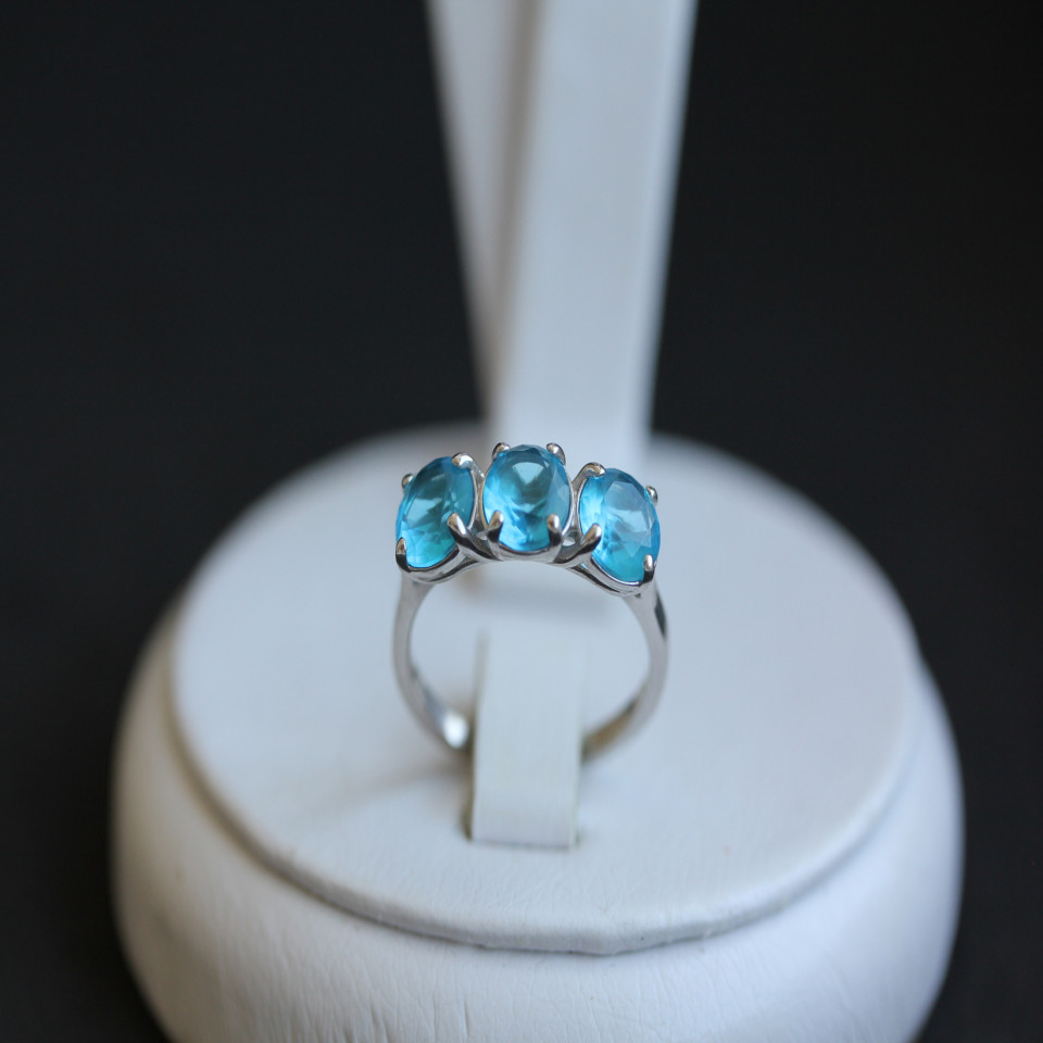 Перстень 407(2) альпініт блакитний Rh Timofeev