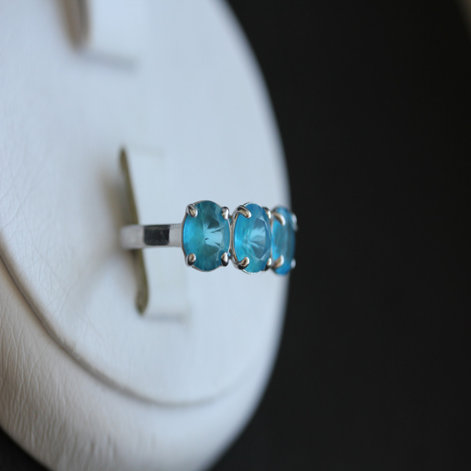 Перстень 407(2) альпініт блакитний Rh Timofeev