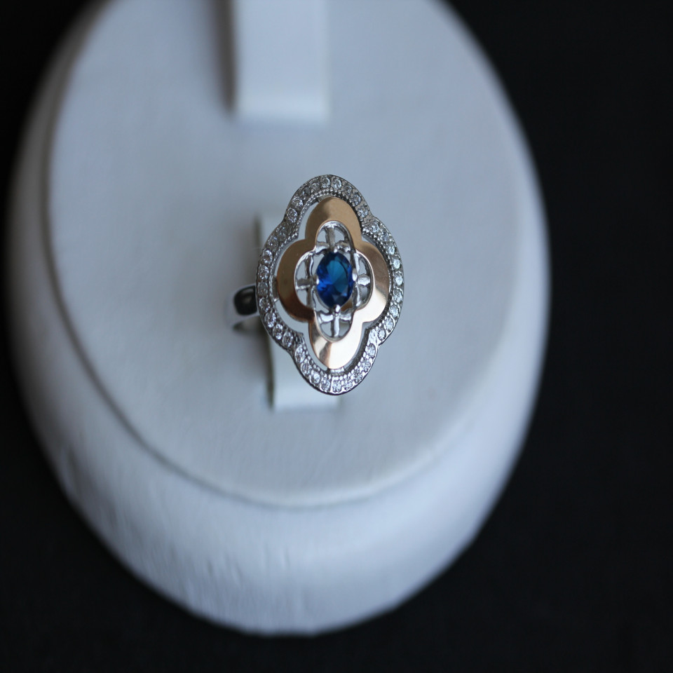 Перстень 408 альпініт синій Rh Timofeev