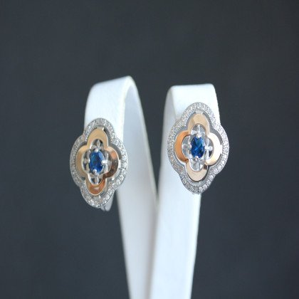 Сережки 408 альпініт синій Rh Timofeev