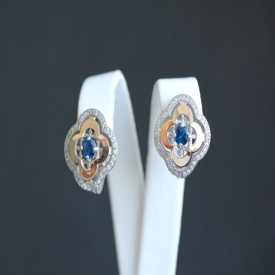 Сережки 408 альпініт синій Rh Timofeev