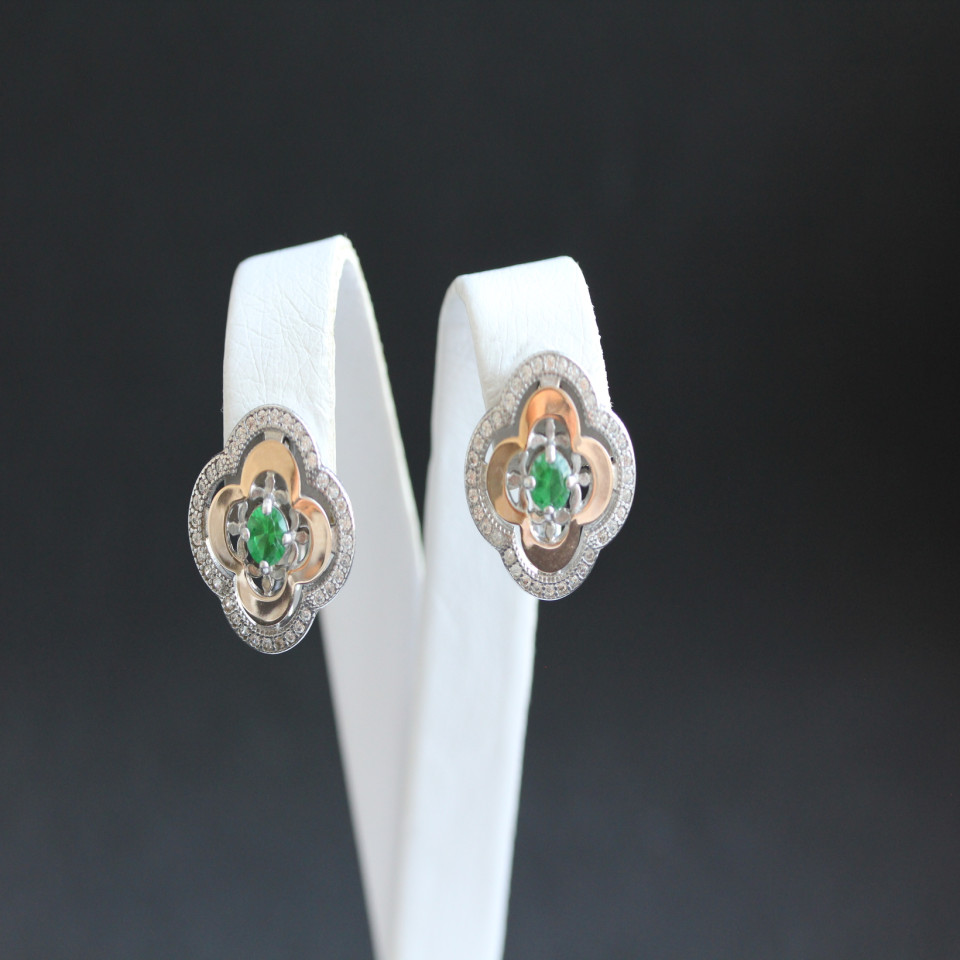 Сережки 408 альпініт зелений Rh Timofeev