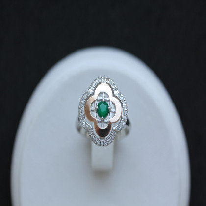 Перстень 408 агат зелений Rh Timofeev 2