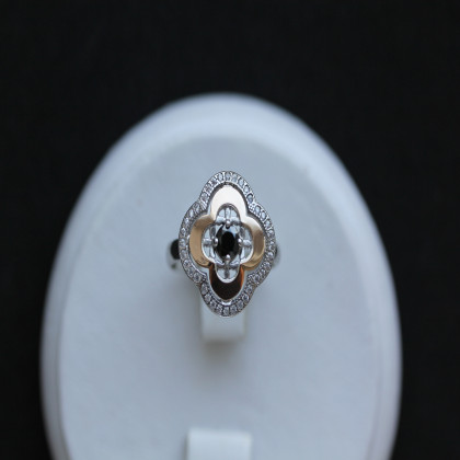 Перстень 408 цирконій чорний Rh Timofeev