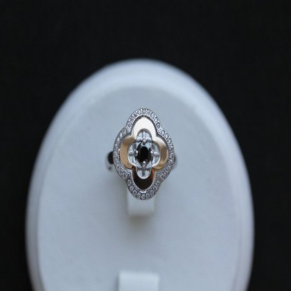 Перстень 408 цирконій чорний Rh Timofeev