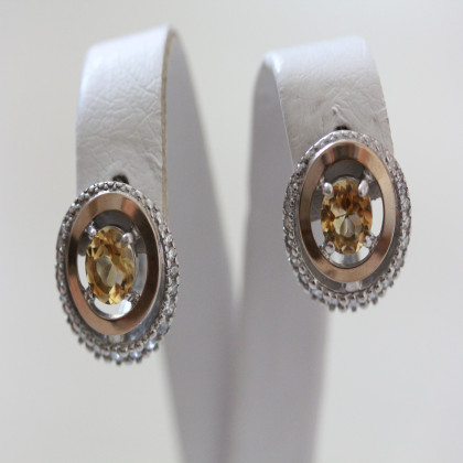 Сережки 409 цитрин Rh Timofeev