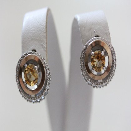 Сережки 409 цитрин Rh Timofeev