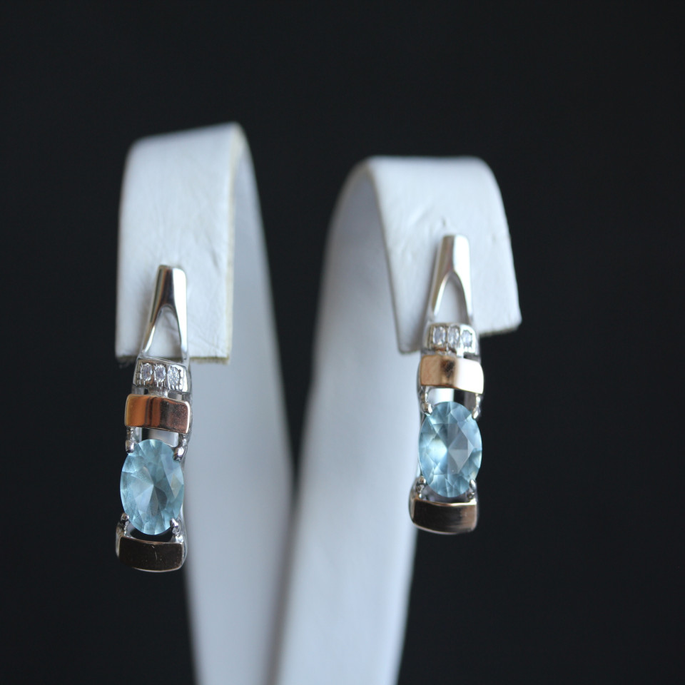 Сережки 411 альпініт блакитний Rh Timofeev