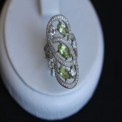 Перстень 417 хризоліт Rh Timofeev 2