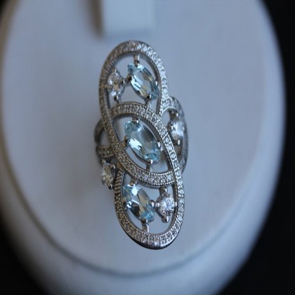 Перстень 417 топаз Rh Timofeev