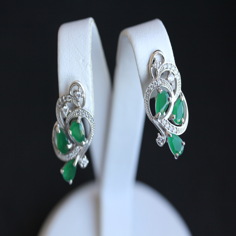 Сережки 418 альпініт зелений Rh Timofeev