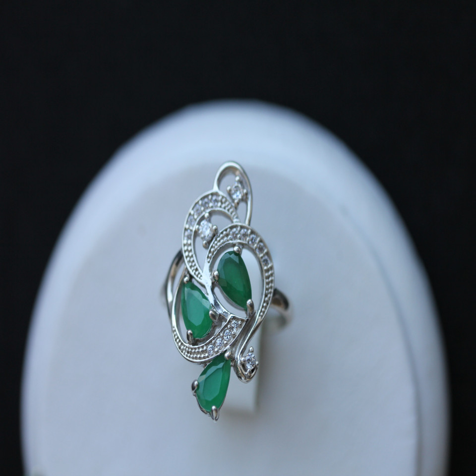 Перстень 418 альпініт зелений Rh Timofeev