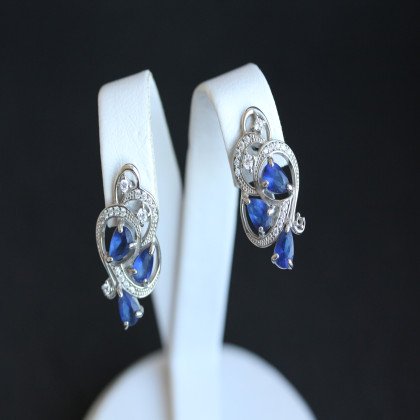 Сережки 418 альпініт синій Rh Timofeev