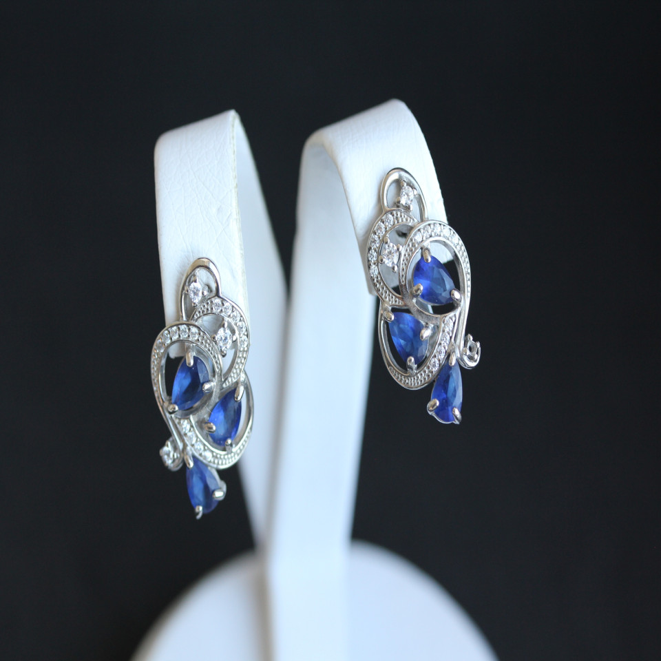 Сережки 418 альпініт синій Rh Timofeev