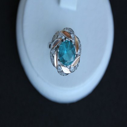 Перстень 419 кварц зелений Rh Timofeev