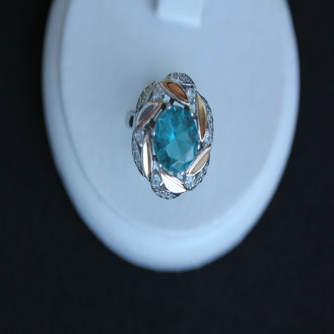 Перстень 419 кварц зелений Rh Timofeev