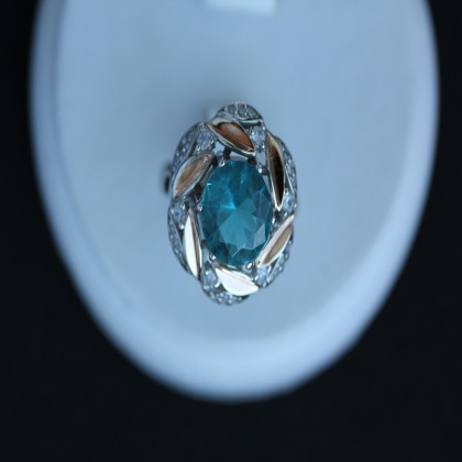 Перстень 419 кварц зелений Rh Timofeev 2