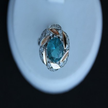 Перстень 419 кварц зелений Rh Timofeev 2