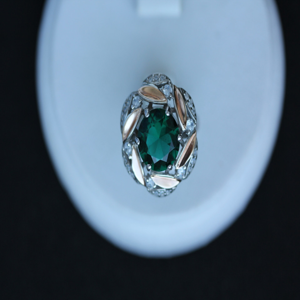 Перстень 419 альпініт смарагд Rh Timofeev