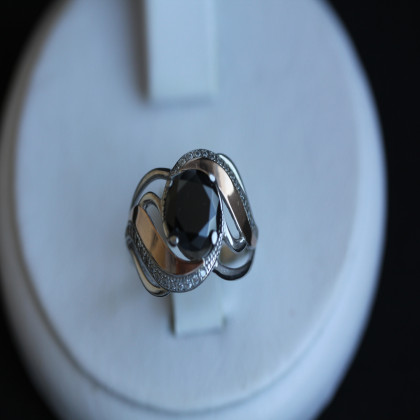 Перстень 420 цирконій чорний Rh Timofeev