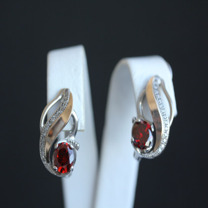 Сережки 420 альпініт гранат Rh Timofeev
