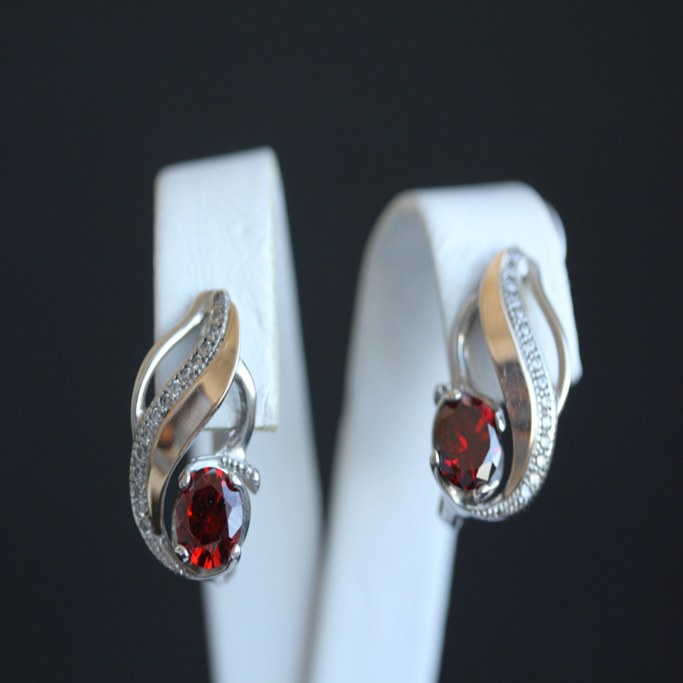 Сережки 420 альпініт гранат Rh Timofeev