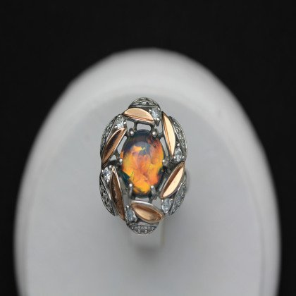 Перстень 425 опал синій імітація Rh Timofeev