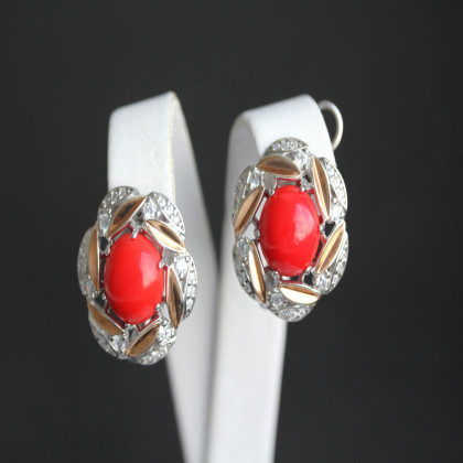 Сережки 425 бірюза імітація Rh Timofeev