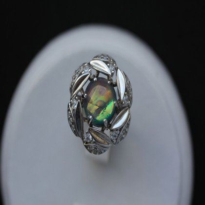 Перстень 425(2) опал синій імітація Rh Timofeev 2