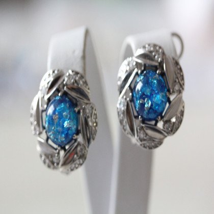 Сережки 425(2) опал імітація чешський Rh Timofeev