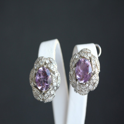 Сережки 454 аметист Rh Timofeev