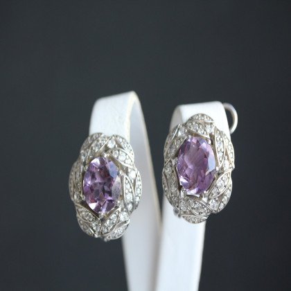 Сережки 454 аметист Rh Timofeev