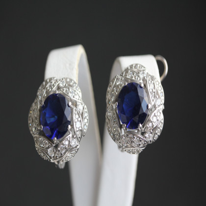 Сережки 454 альпініт синій Rh Timofeev