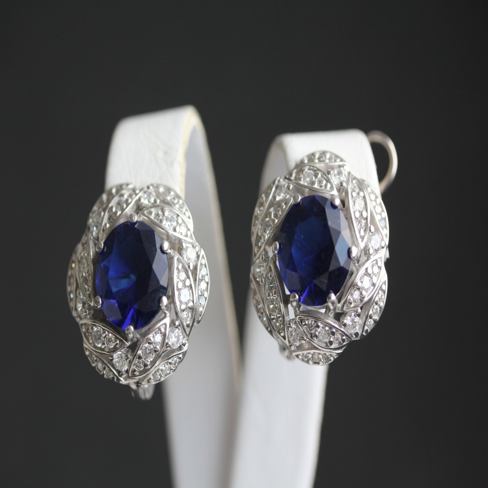 Сережки 454 альпініт синій Rh Timofeev