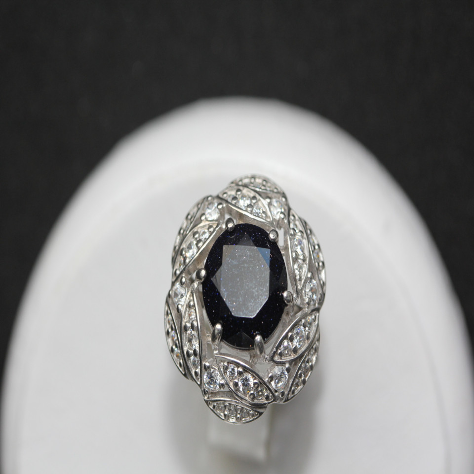 Перстень 454 аванюрин синій Rh Timofeev