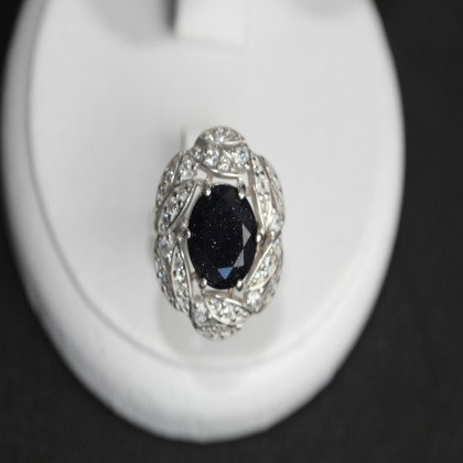 Перстень 454 аванюрин синій Rh Timofeev 2