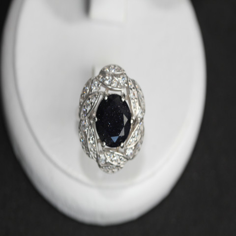 Перстень 454 аванюрин синій Rh Timofeev