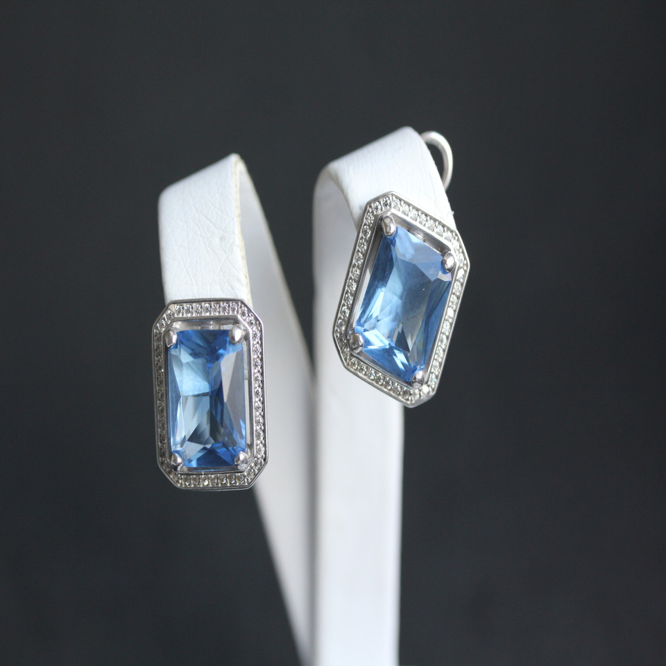 Сережки 455 альпініт блакитний Rh Timofeev