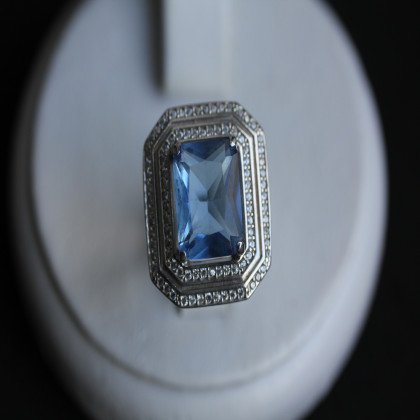 Перстень 455 альпініт блакитний Rh Timofeev 2